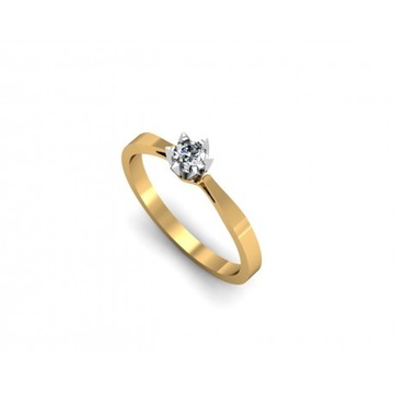 WSPANIAŁY Pierścionek z BRYLANTEM 0.20 ct