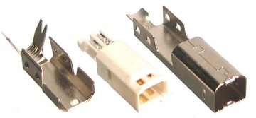 Wtyk B męski USB lutowany na kabel USBWB - 2 sztuki