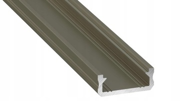 Profil aluminowy płaski D 2m Inox z kloszem