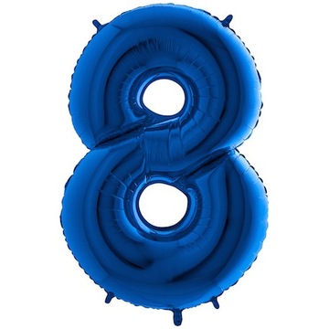 BALON 100CM CYFRA NIEBIESKA 8