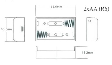 КОРЗИНА ДЛЯ БАТАРЕИ 2x AA R6 ПЕРЕКЛЮЧАТЕЛЬ 2R6