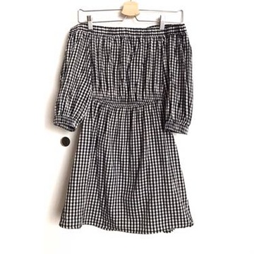 H&M sukienka kratka vichy bez ramion 34 XS