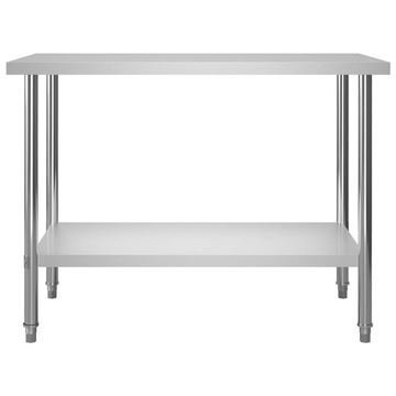 vidaXL Кухонный рабочий стол 120x60x85 см, нержавеющая сталь