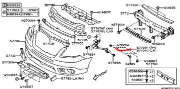 SUBARU TRIBECA 05-08 VÝZTUHA ÚCHYT NÁRAZNÍKU PŘEDNÍ