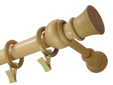 Карниз деревянный, диаметр 28, 2,0 м, одинарный, 200 см