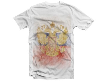KOSZULKA T-SHIRT VINTAGE FLAGA ROSJA ROZM XXL