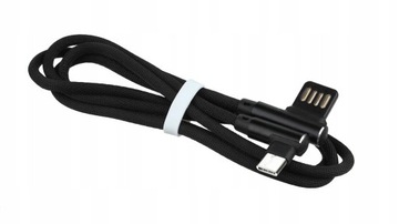 KABEL ŁADOWARKA WTYCZKA KĄTOWA MICRO USB DŁUGA HQ