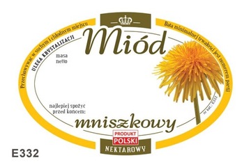 Etykiety na Miód Mniszkowy (100szt) - wzór E332
