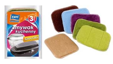 RAVI GĄBKI DO NACZYŃ 3SZT ZMYWAK KUCHENNY SZORSTKI
