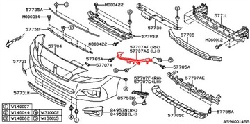 SUBARU XV IMPREZA 17- VÝZTUHA DRŽÁK ÚCHYT NÁRAZNÍKU