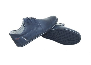 HIT Buty męskie wiązane skóra blue od dobrebutypl