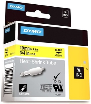 DYMO RURKA TERMOKURCZLIWA żółta19mm S0718340 18058