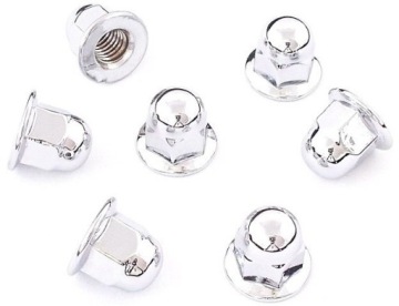 NAKRĘTKI KOŁPAKOWE Z KOŁNIERZEM CHROMOWANE M8