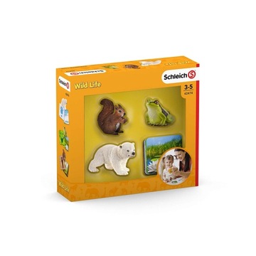 SCHLEICH 42474 Niedźwiadek, wiewiórka i żaba
