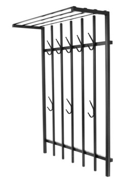 GARDEROBA z Półką Wieszak na Ścianę 90cm - Czarny