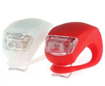 OŚWIETLENIE ROWEROWE SILIKON 2 LAMPKI LED