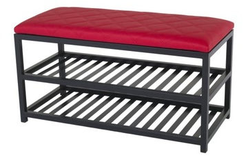 Metalowa ŁAWECZKA półka na buty Biała 90cm Pufa