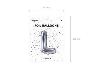 Balon foliowy L srebrny 35cm 1szt FB2M-L-018