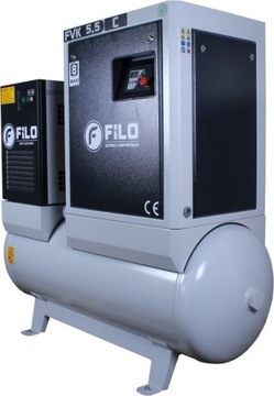 ВИНТОВОЙ КОМПРЕССОР 5,5 кВт ОСУШИТЕЛЬ 2x КОМПРЕССОР