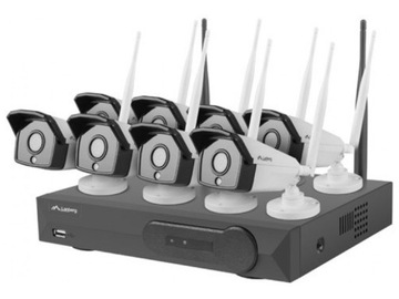 8 kanałowy zestaw do monitoringu WiFi 2MPX LANBERG