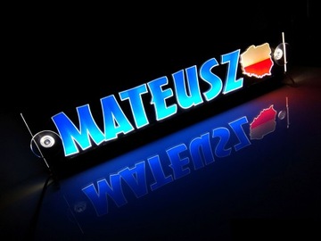 Яркая светодиодная табличка - 45x11см - 12В