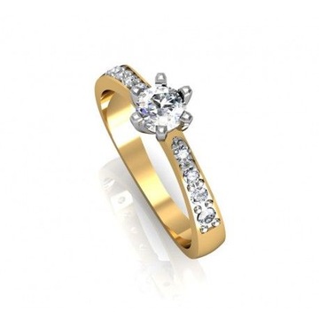 WSPANIAŁY Pierścionek z BRYLANTAMI 0,35 ct