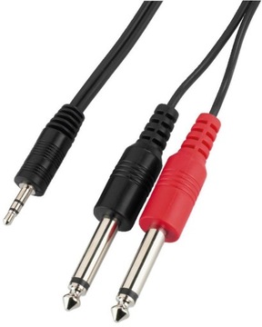 Kable połączeniowe wtyk 3.5mm st - 2x wtyk 6.3mm m