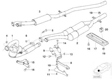 BMW E38 E39 M57 Кронштейн выхлопного хомута