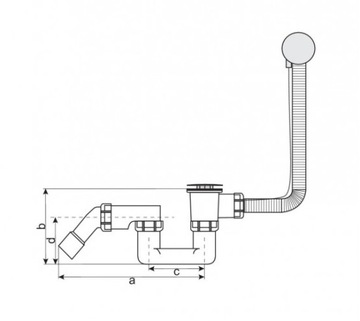 SYFON WANNOWY NADSTROPOWY Z WYJŚCIEM NA PRALKĘ , S