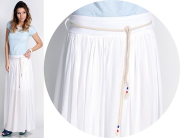 Белая летняя длинная юбка