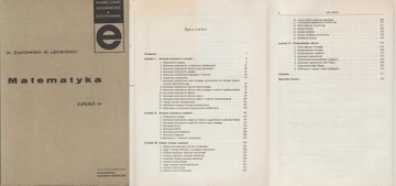 MATEMATYKA IV Żakowski Leksiński RÓŻNICZKI CAŁKI