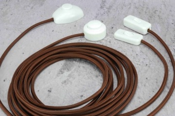 коричневый разноцветный плетеный кабель для лампы паук LOFT ретро PRL DIY