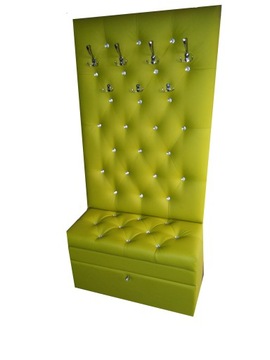 Wieszak + pufa chesterfield pikowany glamour