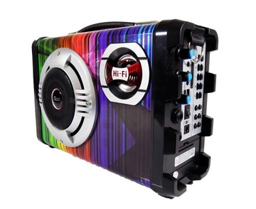 НАБОР ДЛЯ КАРАОКЕ ПОРТАТИВНЫЙ ДИНАМИК USB SD MP3 BLUETOOTH + 2 БЕСПРОВОДНЫХ МИК.