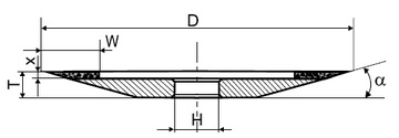 Ściernica diamentowa 4B2 125x32x6/2
