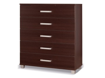 MS20 KOMODA SZAFKA 5 SZUFLAD kasztan wenge 100 cm