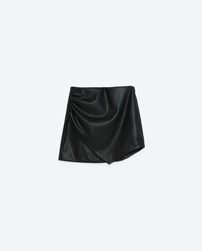 ZARA- czarna spódnica mini z eko skóryz - L
