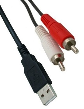 Kabel wtyk USB - 2x wtyk RCA cinch 1,5m audio(4848