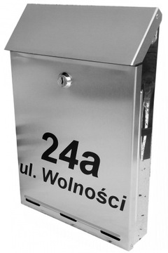 Skrzynka na listy 100% NIERDZEWNA INOX+ numer domu