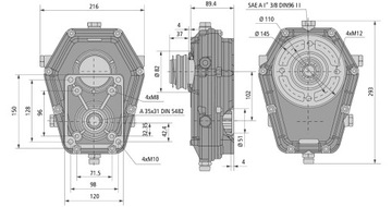МУЛЬТИПЛИКАТОР ВОМ ВОМ ЗУБЧАТЫЙ НАСОС