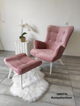 УСЗАК Скандинавское кресло+подставка для ног ВЫБОР ТКАНИ!