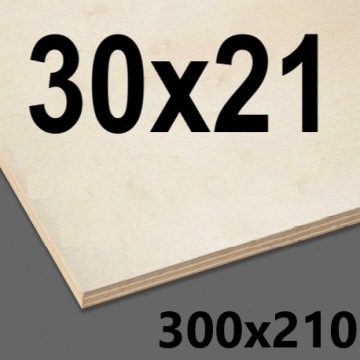 ФАНЕРА 3мм а4 30х21 КЛ2/2 ЛАЗЕР х10шт.