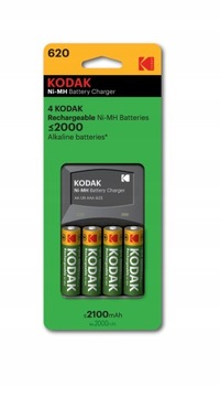 Zestaw Ładowarka AA AAA KODAK 620 + 4x Akumulatory AA Akumulator 2100mAh