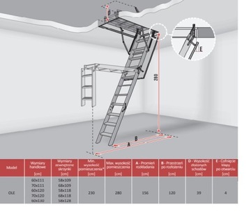 SCHODY STRYCHOWE 70x120 120x70 + listwy FAKRO