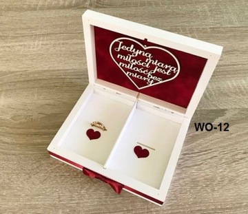 Коробка для конвертов + именные обручальные кольца 080