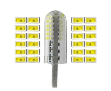 СВЕТОДИОДНАЯ ЛАМПОЧКА 24 SMD 3014 W5W T10 СИЛИКОНОВАЯ СТОЯНОЧНАЯ ФОНА