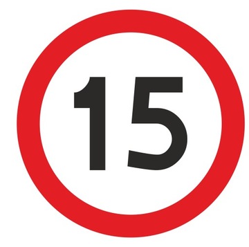 Znak drogowy Ograniczenie prędkości 15 km/h 600mm