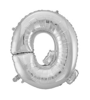 BALON foliowy srebrny litera Q urodziny 70