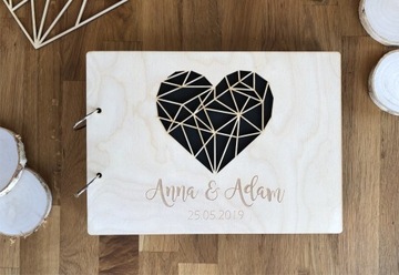 ДЕРЕВЯННАЯ ГОСТЕВАЯ КНИГА, фотобудка, ЧЕРНЫЕ КАРТОЧКИ