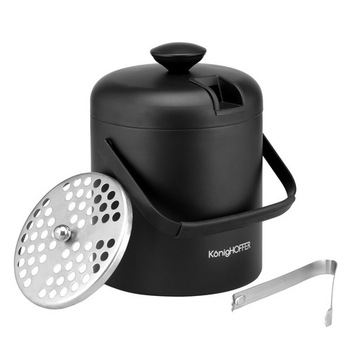 Wiaderko COOLER do lodu KonigHoffer LUGO 1,3L + SZCZYPCE CZARNY MAT